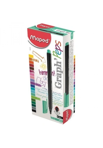 Maped Fineliner Graph Peps 0.4 MM Zümrüt Yeşili 12 Lİ 74912202