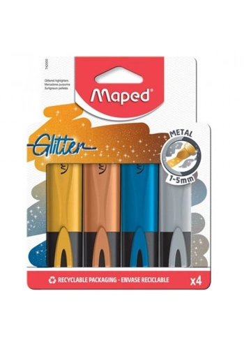 Maped Fosforlu Kalem Glıtter Metal 4 Lü