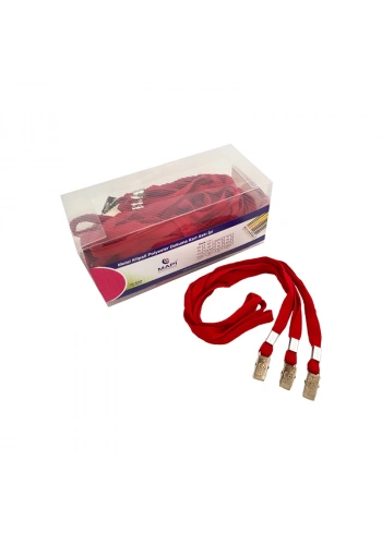 MAPİ KART ASKI İPİ KIRMIZI 50 Lİ METAL 9102653
