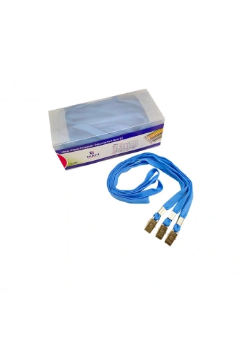 MAPİ KART ASKI İPİ MAVİ 50 Lİ METAL KLİPS 9102654