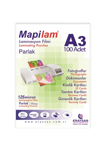 Mapi Laminasyon Filmi Sıcak Parlak A3 125 MIC 102 12 03