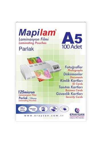 Mapi Laminasyon Filmi Sıcak Parlak A5 125 MIC 102 12 05