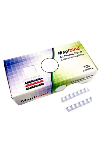 MAPİBİND 14 mm BEYAZ SPİRAL 100 LÜ 2011400