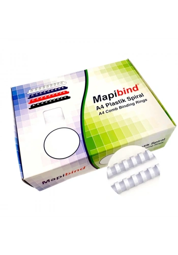MAPİBİND 19 mm BEYAZ SPİRAL 100 LÜ 2011900