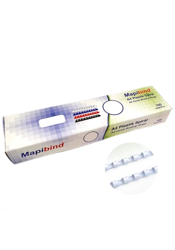 MAPİBİND  6 mm BEYAZ SPİRAL 100 LÜ 2010600