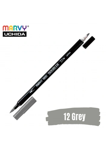 Marvy Artist Brush Pen 1800 Çift Taraflı Firça Uçlu Kalem 12 Grey