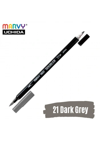 Marvy Artist Brush Pen 1800 Çift Taraflı Firça Uçlu Kalem 21 Dark Grey