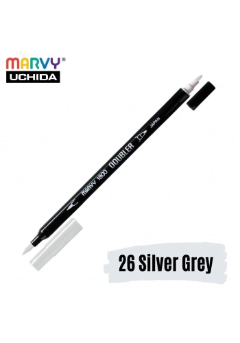 Marvy Artist Brush Pen 1800 Çift Taraflı Firça Uçlu Kalem 26 Silver Grey