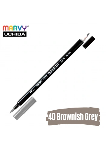 Marvy Artist Brush Pen 1800 Çift Taraflı Firça Uçlu Kalem 40 Brownish Grey