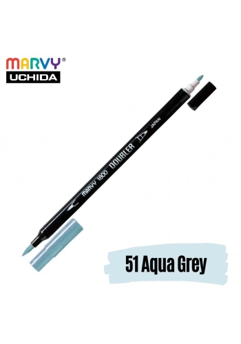 Marvy Artist Brush Pen 1800 Çift Taraflı Firça Uçlu Kalem 51 Aqua Grey