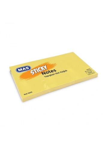 MAS 3653 PASTEL SARI 35x51 100 YP YAPIŞ.NOT KAĞIDI