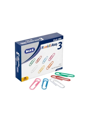 Mas Renkli Ataş Pvc Kaplı No 3 28mm
