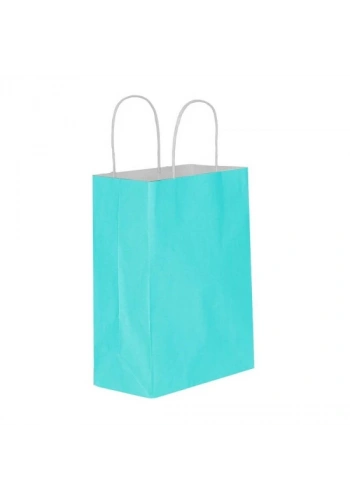MAVİ KAĞIT HEDİYE VE ALIŞVERİŞ ÇANTASI (31X12X41) 25 ADET