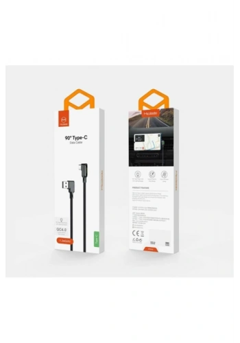 MCDODO CA-7521 TYPE-C ŞARJ KABLOSU SİYAH 1.8M 90 DERECE