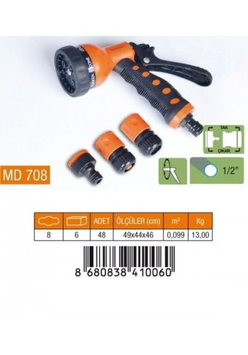 Medalyan Md708 Otomatik Tabanca 7 Fonksiyon 4 Lü Set