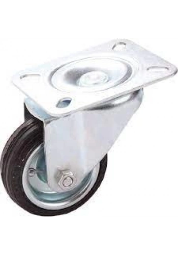 Mertsan Döner Sac Cantlı Kauçuk Rulmanlı Tekerlek 125x40 mm (125 Kg)