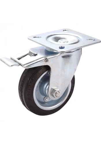 Mertsan Frenli Sac Cantlı Kauçuk Burçlu Tekerlek 80x30 mm (80 Kg)