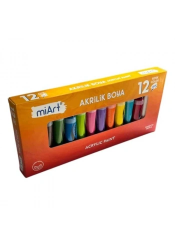 Miart Akrilik Boya Seti 15 ml. x 12 Renk Tüp (EN71-3)