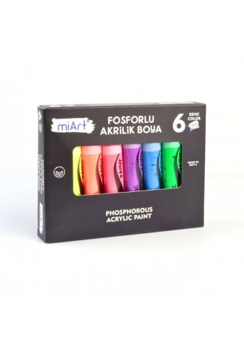 miArt Akrilik Boya Seti 6x15ml Tüp Fosforlu
