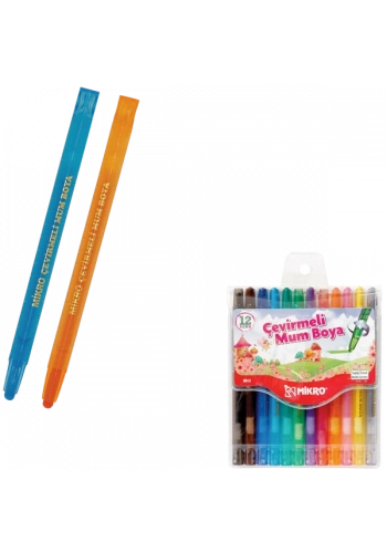 Mikro Pastel Boya Mum Çevirmeli 12 Renk MB-12
