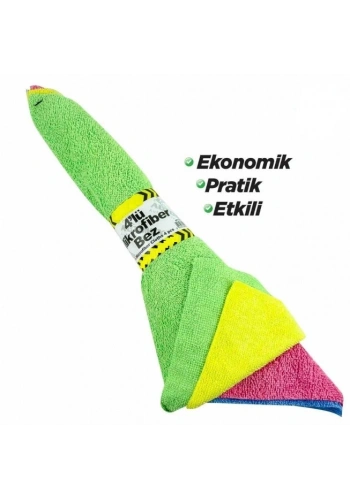 Mikrofiber Bez 25x25 cm ( 4lü Bağ x 25 Paket )