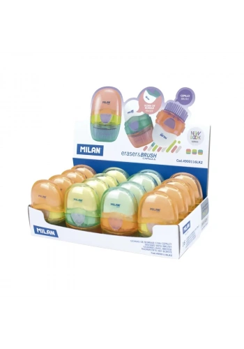 MILAN 4900116LK2 CAPSULE NEW LOOK RENKLİ ŞEFFAF FIRÇALI SİLGİ 16LI