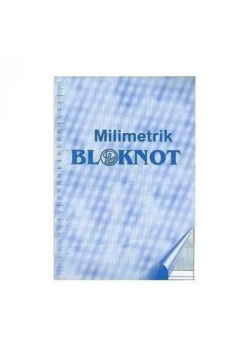 Milimetrik Bloknot Defter 70yp A4 Mavi