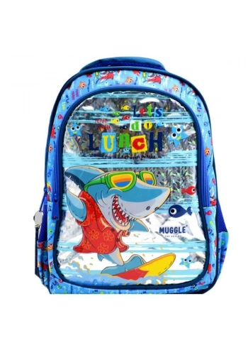 Muggle Okul Çantası Cute Shark Mavi Mu-0044