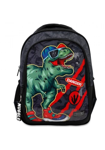 Muggle Okul Çantası Danger Dino Siyah Mu-9222