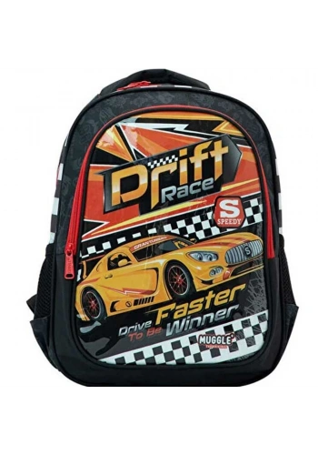 Muggle Okul Çantası Drift Car Siyah Mu-9475