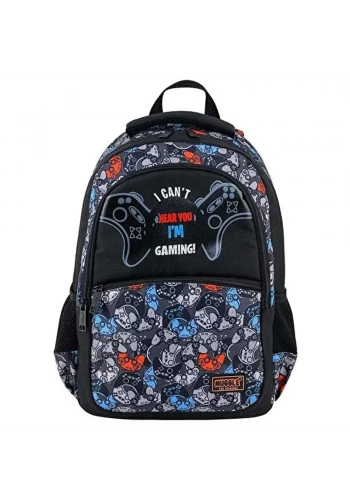 Muggle Okul Çantası Game Over Siyah Mu-9383
