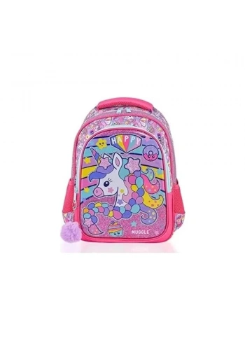 Muggle Okul Çantası Happy Unicorn Pembe Mu-6443