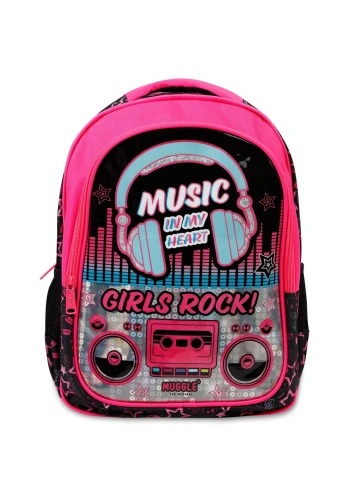 Muggle Okul Çantası Music Siyah Mu-7143