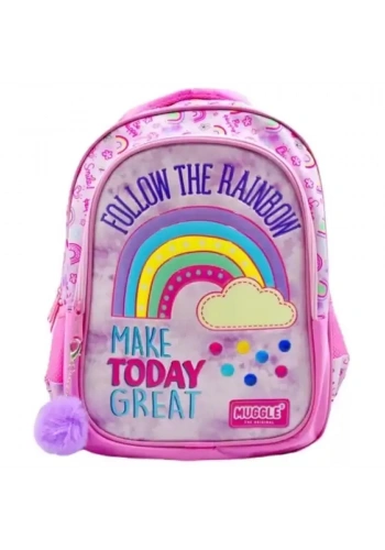 Muggle Okul Çantası Soft Rainbow Pembe Mu-6696