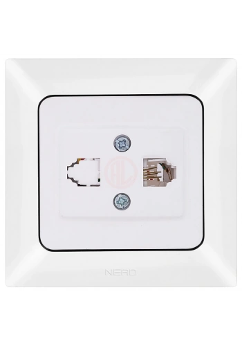 Ne-Ad Aras İletişim Grubu / Tekli Numeris Telefon Prizi (CAT3) Beyaz (Çerçevesiz)