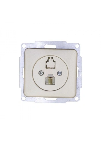 Ne-Ad Aras Metalik İletişim Grubu / Tekli Numeris Telefon Prizi (CAT3) Metalik Bej (Çerçevesiz)