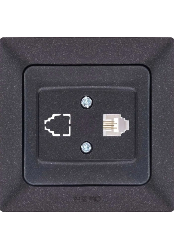 Ne-Ad Aras Metalik İletişim Grubu / Tekli Numeris Telefon Prizi (CAT3) Siyah (Çerçevesiz)