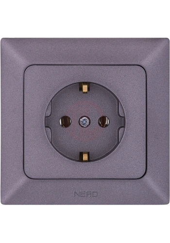 Ne-Ad Aras Metalik Priz Grubu / Topraklı Priz Füme (Çerçevesiz)