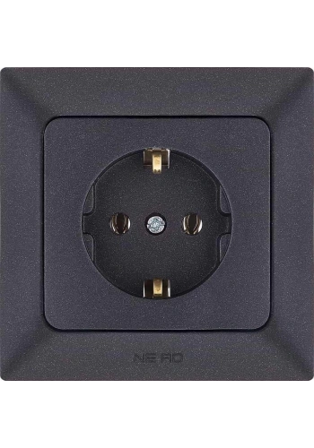 Ne-Ad Aras Metalik Priz Grubu / Topraklı Priz Siyah (Çerçevesiz)