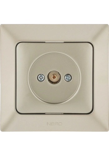 Ne-Ad Aras Metalik TV Radyo Elektronik / TV Anten Prizi (Geçişli - Sonlu) Metalik Bej (Çerçevesiz)