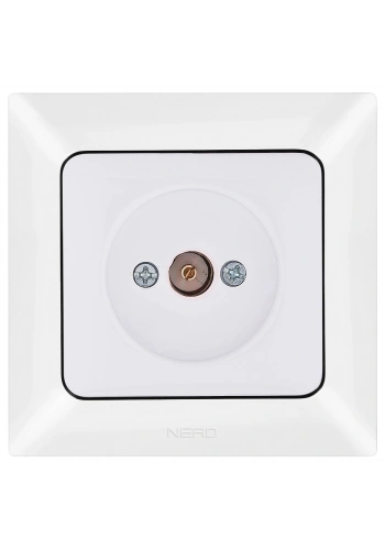 Ne-Ad Aras TV Radyo Elektronik / TV Anten Prizi (Geçişli - Sonlu) Beyaz (Çerçevesiz)