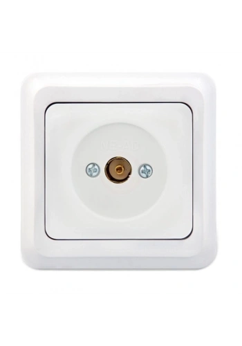 Ne-Ad Fırat TV Radyo Elektronik / TV Anten Prizi (Geçişli - Sonlu) (Çerçevesiz)