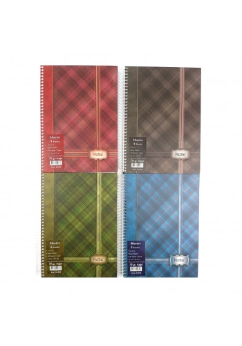 Notte PP Kapak Spiralli Okul Defteri 4 Konulu A4 70gr 160yp Çizgili