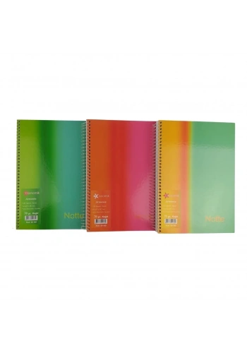 Notte Sert Kapak Spiralli Okul Defteri Armonia A4 120yp Kareli