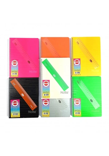 Notte Sert Kapak Spiralli Okul Defteri Pastel A5 120yp Çizgisiz