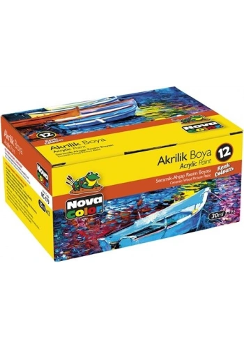 Nova Color Akrilik Boya Seti 12 Renk x 30 ml. Şişe