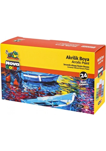 Nova Color Akrilik Boya Seti 24 Renk x 17 ml. Şişe