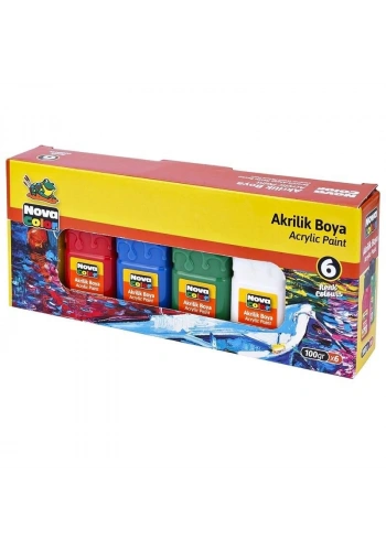 Nova Color Akrilik Boya Seti 6 Renk x 100 gr.