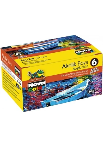 Nova Color Akrilik Boya Seti 6 Renk x 30 ml. Şişe