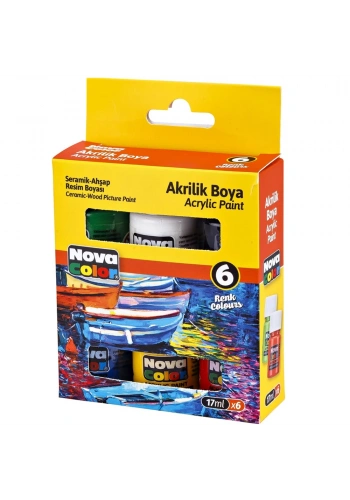 Nova Color Akrilik Boya Sise 6 Li 17 ML NC-2006